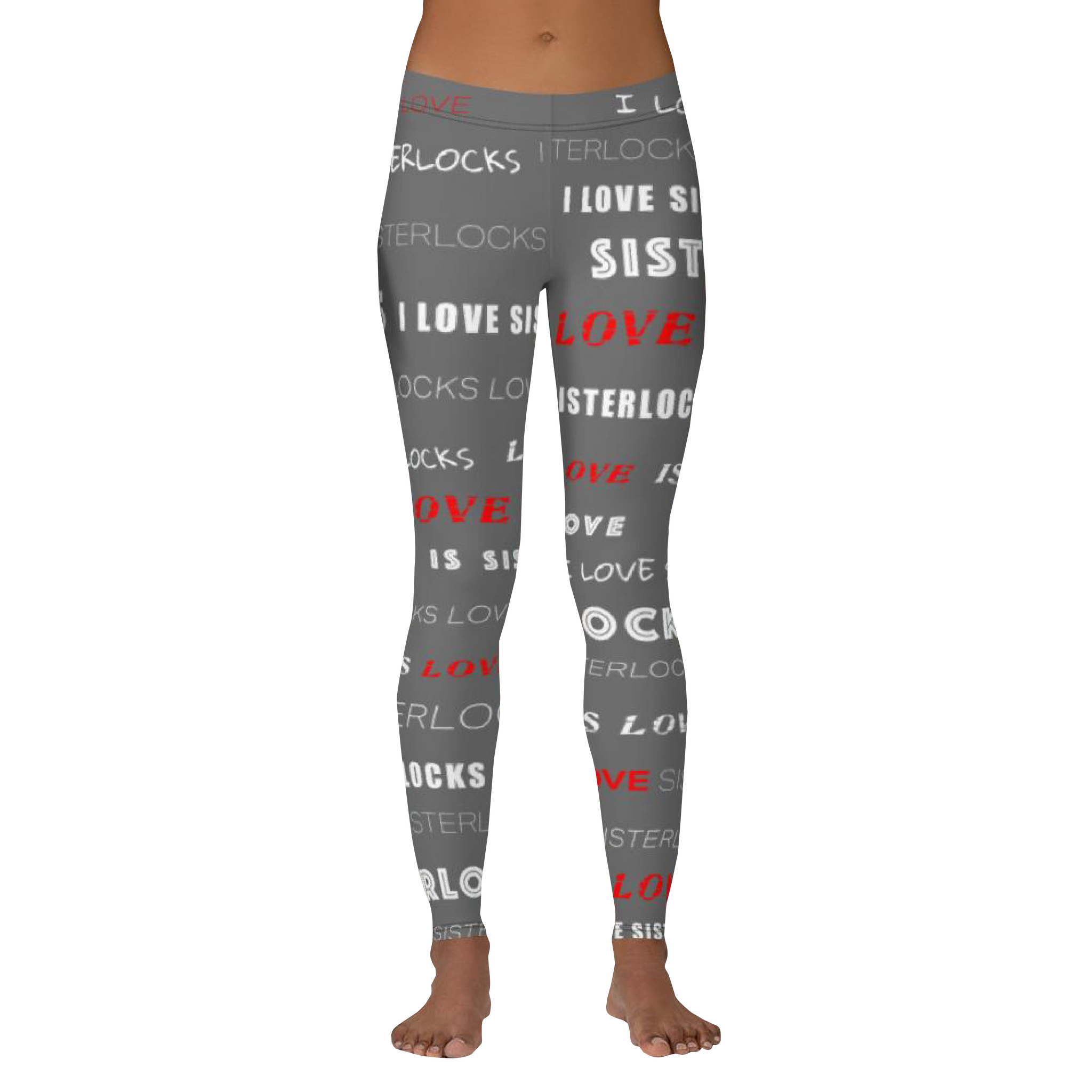 I Love Sisterlocks Leggings - (Grey)