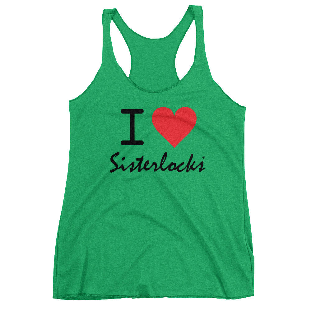 I Love Sisterlocks® - Vintage Green Tank Top