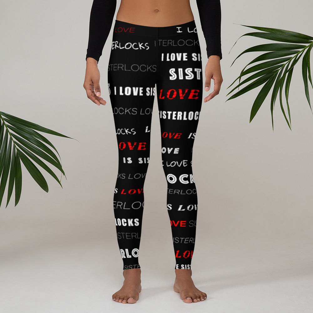 I Love Sisterlocks Leggings - (Black)