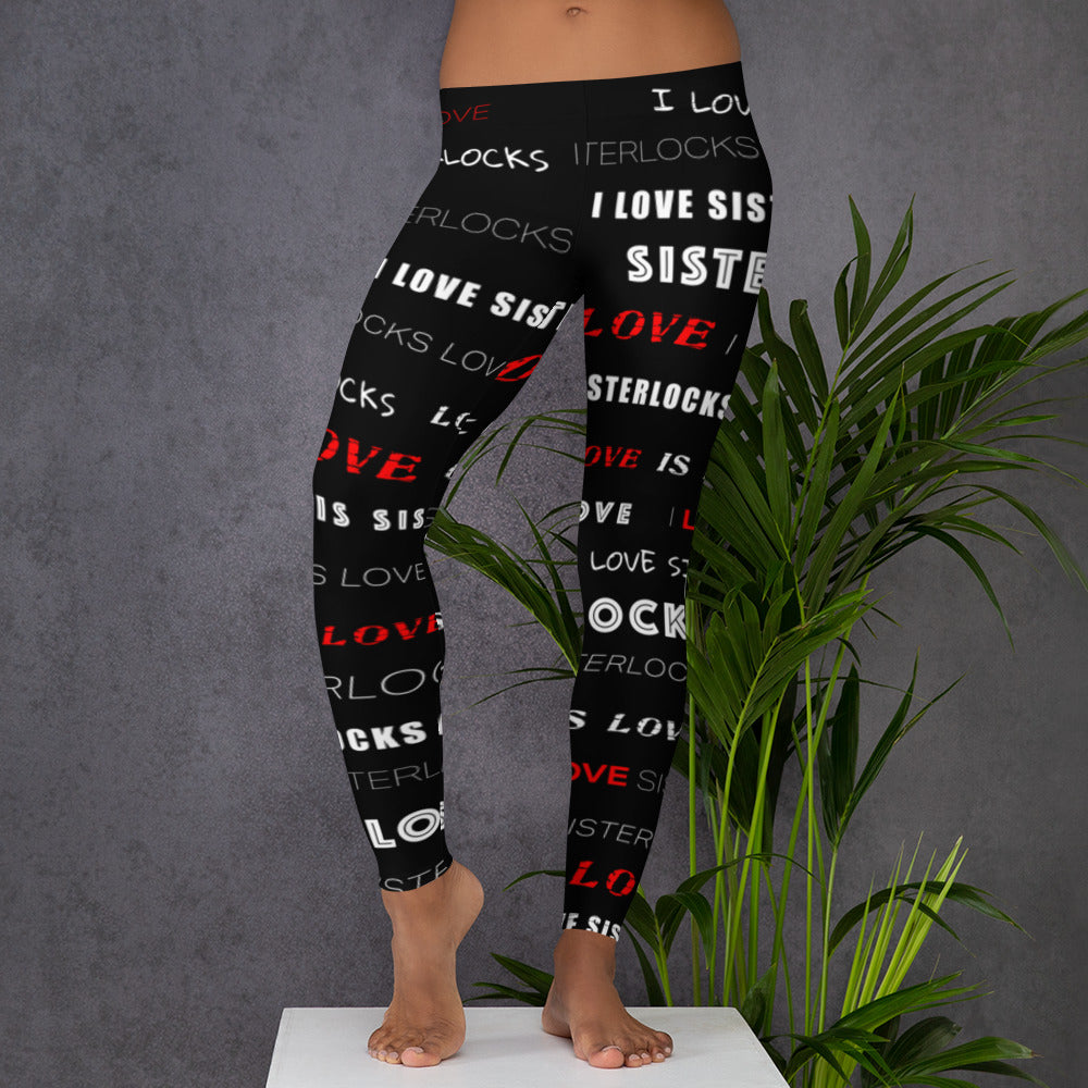 I Love Sisterlocks Leggings - (Black)