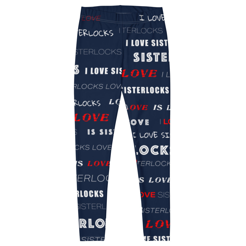 I Love Sisterlocks Leggings - (Navy)