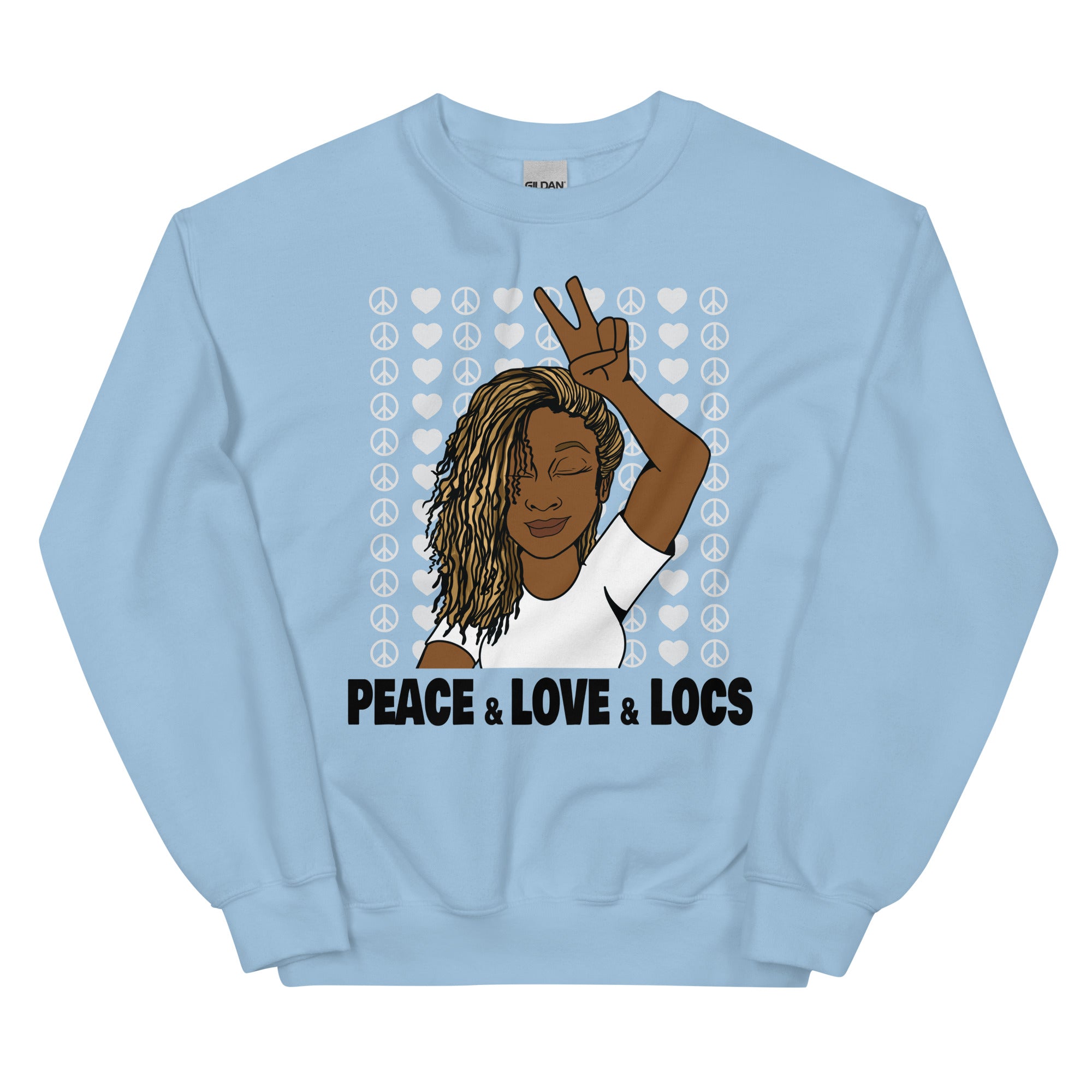 Peace, Love, Locs Sweatshirt (Multiple Colors)