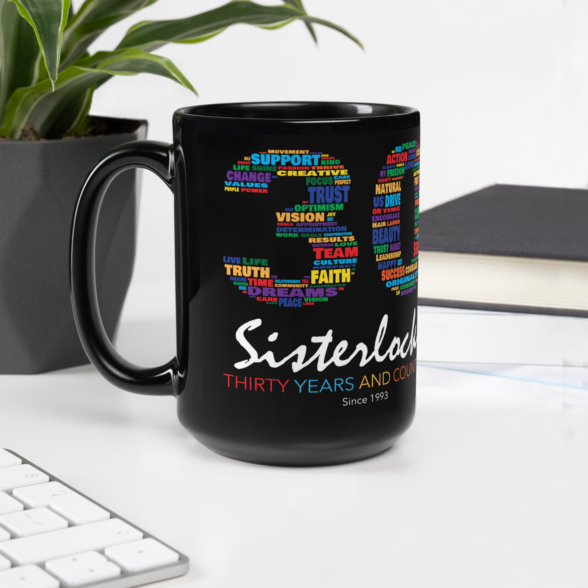 Sisterlocks 30 Year Anniversary Glossy Mug