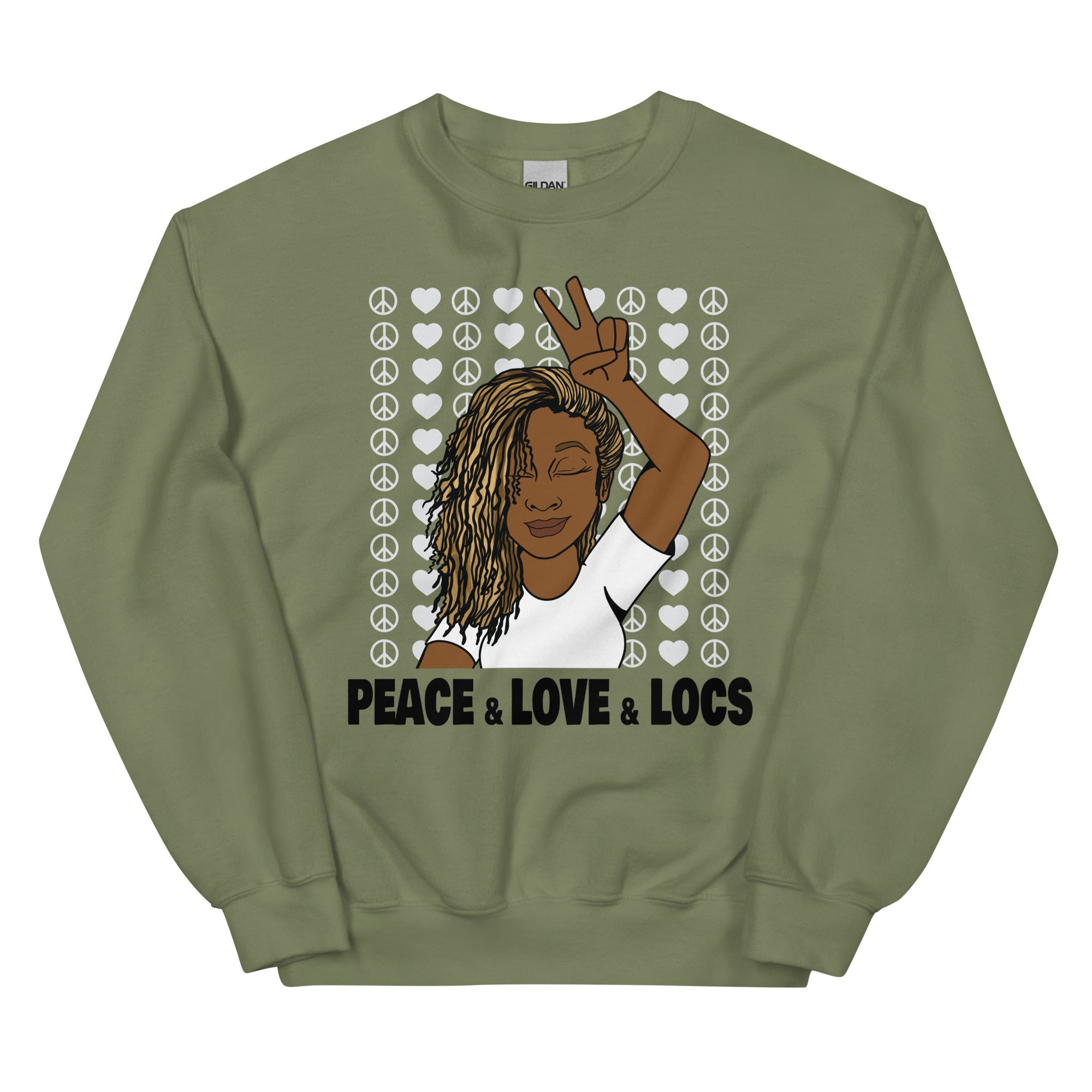 Peace, Love, Locs Sweatshirt (Multiple Colors)